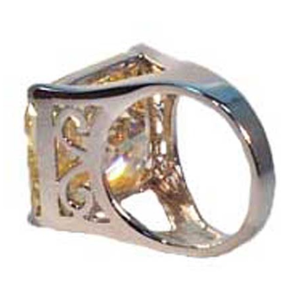 8 carat YELLOW CUBIC ZIRCONIA SOLITAIRE, STERLING SILVER, SIZE 6, HOLT RENFREW, - Picture 3 of 7